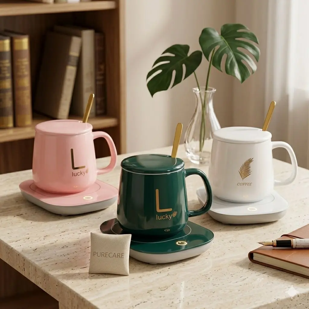 BASE CALENTADORA DE TAZAS DE CAFE SET POCILLO