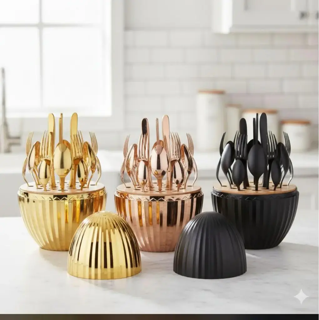 SET DE CUBIERTOS HUEVO DIAMANTADO