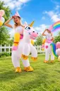 DISFRAZ INFLABLE UNICORNIO